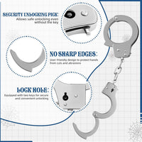 AUYYOSK silver metal toy handcuffs for kids with two keys - view 7