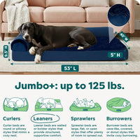 Furhaven Orthopedic Dog Bed for Large Dogs w/ Removable Bolsters - Jumbo Plus / Deep Sapphire - image 3