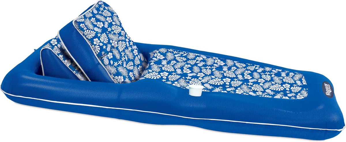 Aqua Campania Ultimate 2-in-1 Pool Float Lounge - One Size / Convertible Pineapple Hibiscus - XLarge