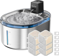 Smartoo 9 PCS Official Filters - Silver / Cat Fountain + 6 Filter + 6 Sponge