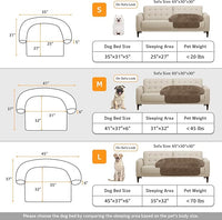 Calming Dog Bed Fluffy Plush Dog Mat for Furniture Protector with Removable Washable Cover for Large Medium Small Dogs and Cats (Medium(41x37x6), Camel)