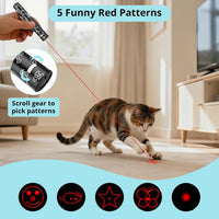 Cat Toy, USB Rechargeable, 3 Light Modes, 5 Fun Patterns, Indoor – Essentials for Cats - 1pcs red light & Display Screen - image 4