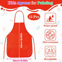 PLULON 8 Pcs Colorful Apron Kids Aprons for Painting Cooking Art Smock – Fun for Kids & Family - Red / 15 - image 2