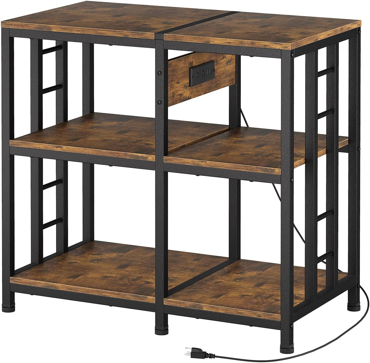 Reinforced 40-50 Gallon Aquarium Stand with Power Outlet - Rustic Brown / 20-29 gallon
