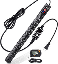 Aquarium Heater Submersible Fish Tank 200W& Turtle Tank Heater with External Adjustment Controller, Included Thermometer, LED Display, Overheat Protection, Detachable Cover, for Saltwater&Freshwater