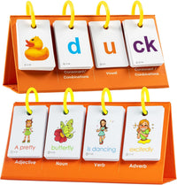 Alened phonics flash cards with CVC word builder panel, rings and picture cards - view 3