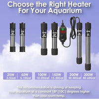 Super Compact 150W Fish Tank Heater, Submersible Aquarium Heater with LED Digital Display Thermostat, Adjustable Fish Heater for 15-30 Gallon Tanks