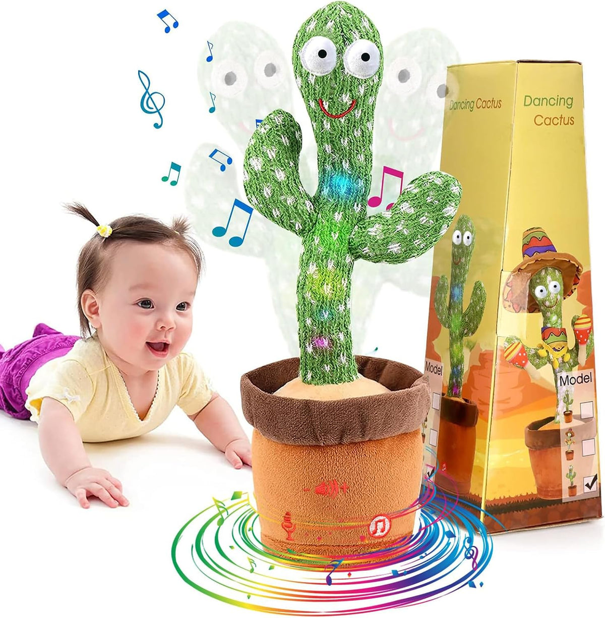 Emoin Adjustable Volume Control Dancing Cactus Toy Talking Cactus Toy - A-Dancing Cactus-Volume adjustment
