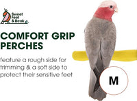 Comfort Grip Safety Perch for Bird Cages - Pedicure Perch for Birds to Keep Nails and Beaks in Top Condition - Safe Easy to Install Bird Cage Accessories - M 8.5"