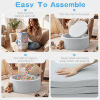 SHJADE Foam Ball Pit, 35.4"x 11.8" Ball Pits for Toddlers-Grey – Fun for Kids & Family - image 3
