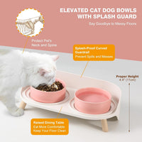 Elevated Ceramic Dog Bowl Set - Pink / Small - image 3