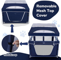 Puppy Playpen Indoor for Dog Small Pets - Royal Blue / 42inch Dog Playpen with Top and Pee Pad - image 2