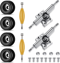 Zhehao fingerboard wheels and trucks set with four bearing wheels, two alloy trucks and two screwdri - view 2