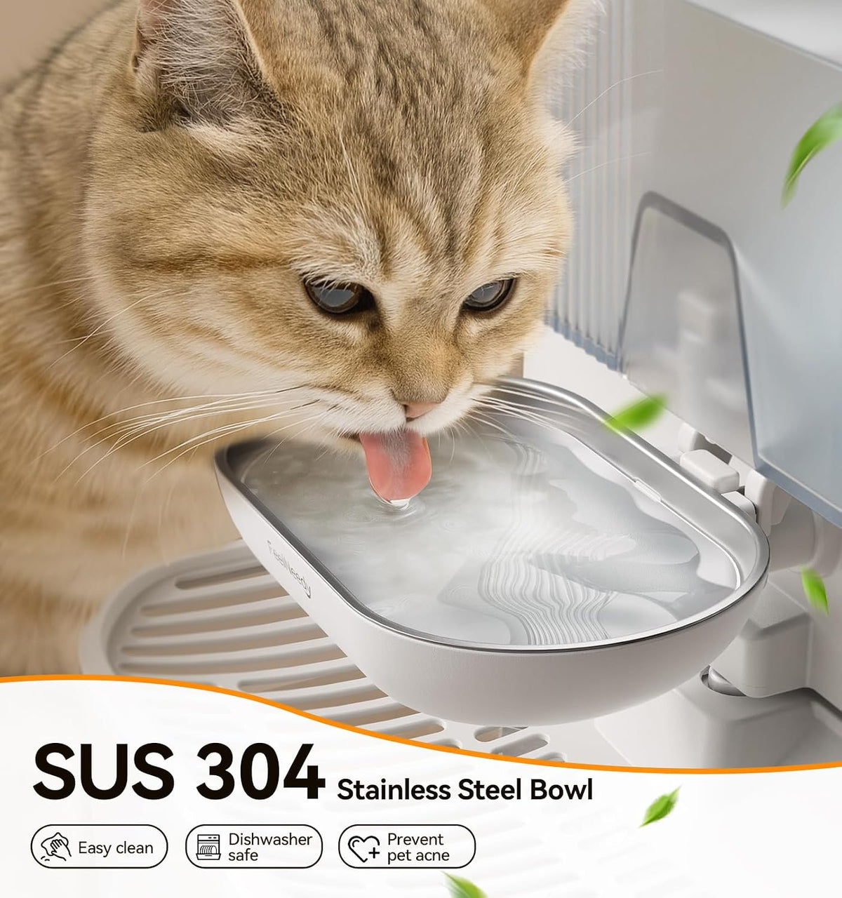 Wireless Cat Water Fountain No Filters, Wastewater Separation - image 4