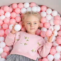 TRENDBOX Ball Pit Balls Plastic Balls for Ball Pit Pool Playpen - Pink & White / 100 pcs - image 2