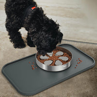 Feedoo Pet Feeding Mat [Warped Resistant Raised Edge] - 23.5"L x 13.5"W / Gray - image 2