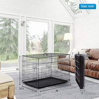 BestPet | Dog Crate | 36" | Black | Foldable Metal Kennel with Double Doors, Secure Slide-Bolt Latches, Leakproof Tray | Portable Dog Cage for Medium Sized Breeds | for Travel, Indoor & Outdoor Use