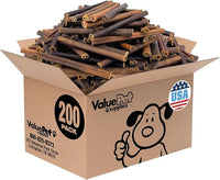 ValueBull USA Collagen Sticks for Dogs, 6 Inch Medium Chews, Natural Long-Lasting Dog Treats, 200 Count Bulk Pack - Promotes Joint, Skin & Coat Health with Glucosamine and Chondroitin