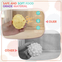 ATKSUNIEE 4 pack of textured soft baby sensory balls in natural colors - view 3
