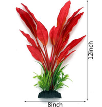 Silk Aquarium Plants, 12 Inch Artificial Silk Plants Decorations – Essentials for Fish - Red / 2 Pack - image 2