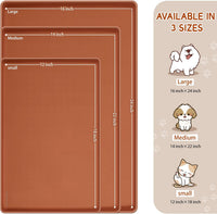 MateeyLife Silicone Cat & Dog Food Mat for Floors Waterproof - Brown / 22"L x 14"W - image 2