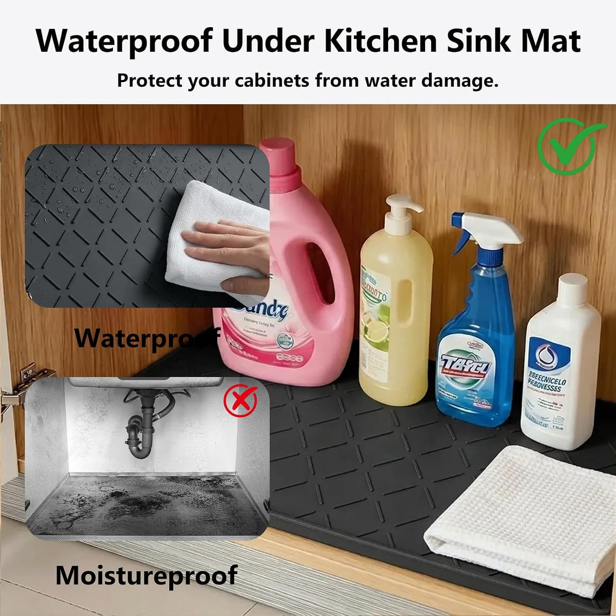 MateeyLife Silicone Waterproof Mat for Dog & Cat Food Mat 19"X12" – Essentials for Dogs - 19''W x 28''L / Classic Black - image 4