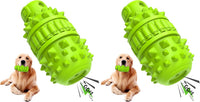 Natural Rubber Squeaky Dog Chew Toy for Large Aggressive Chewers – Essentials for Dogs - Green / Large（For 55–90 lb dogs） (Pack of 2)