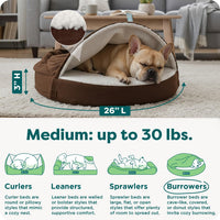 Furhaven 35" Round Orthopedic Dog Bed for Large/Medium Dogs w/ - Espresso / Medium - image 3