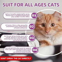 Cat Calming Pheromone Spray Kit Feline Calm Pheromones Vet Recommended Drug-Free Anxiety Relief for Multi-Cat Homes,Stops Scratching & Urine Marking,60-Day Supply | Drug-Free (2 * 60 mL)