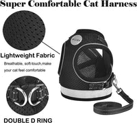 Cat Harness and Leash Set - Black / XS (Chest: 6" - 8") - image 4