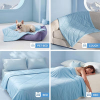 Luciphia Q-MAX>0.4 Cooling Dog Blanket Breathable Cold Pet Puppy Blue - Blue / 60x80 inches - image 4