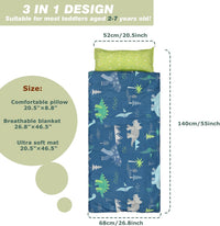 Toddler Nap Mat with Removable Pillow & Soft Blanket - Dinosaur - image 2