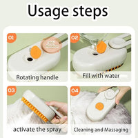 cat steam brush for shedding -4 in 1 Rechargeable Steam Brush for Cats and Dogs, Anti-static, Massage, Cleaning, Shedding & Combing All In One!grooming tool for cats and dogs（Beige）