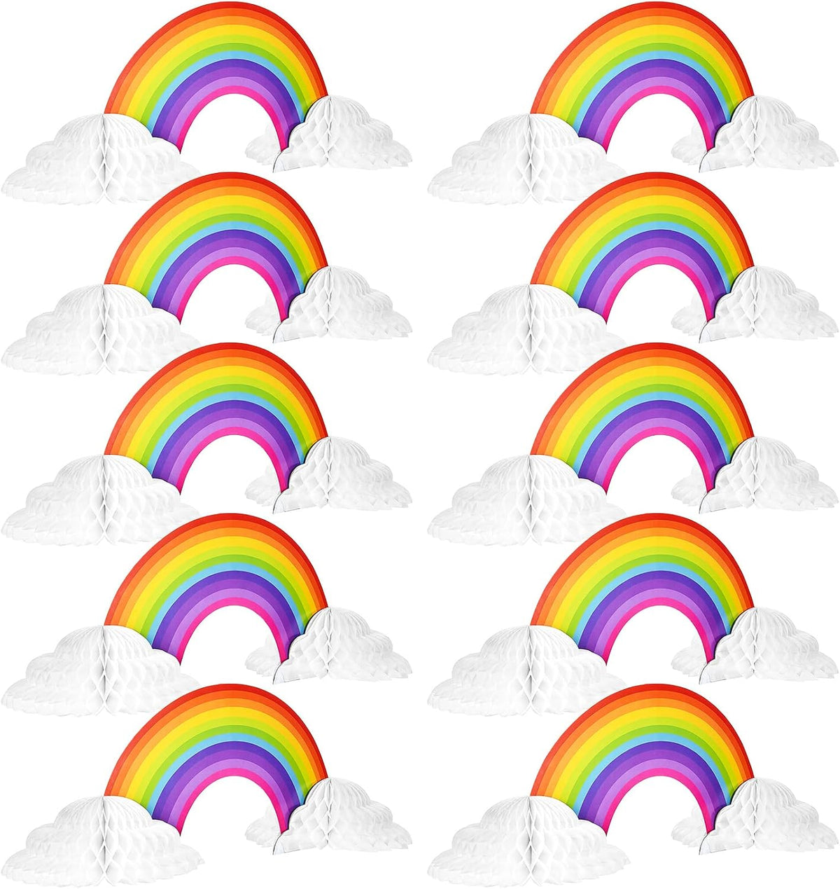 WILLBOND 2 Pieces Rainbow Table Decorations Centerpiece with Clouds – Fun for Kids & Family - 10
