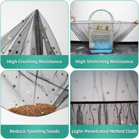 Bird Cage Seed Catcher, Seed Catcher Guard Net Cover - Star-black / 15.7" x87" - image 4