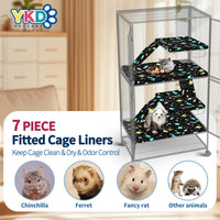 YKD Ferret Cage Liners for Ferret Nation & Critter Nation Cages – Daily Care for Small Pets - Double Unit Set / Black - image 2