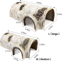 Reptile Hide Caves Simulation Tree Hideout Snake Hide Leopard Gecko Terrarium Plastic Plant Leaves Ornament Habitat Shelter Decor for Lizard Hermit Crab Spider Frog Amphibians Medium Size