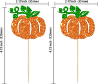 Gyufise 24Pcs Pumpkin Oh Baby Cupcake Toppers Pink Fall Pumpkin - Orange 6 - image 2