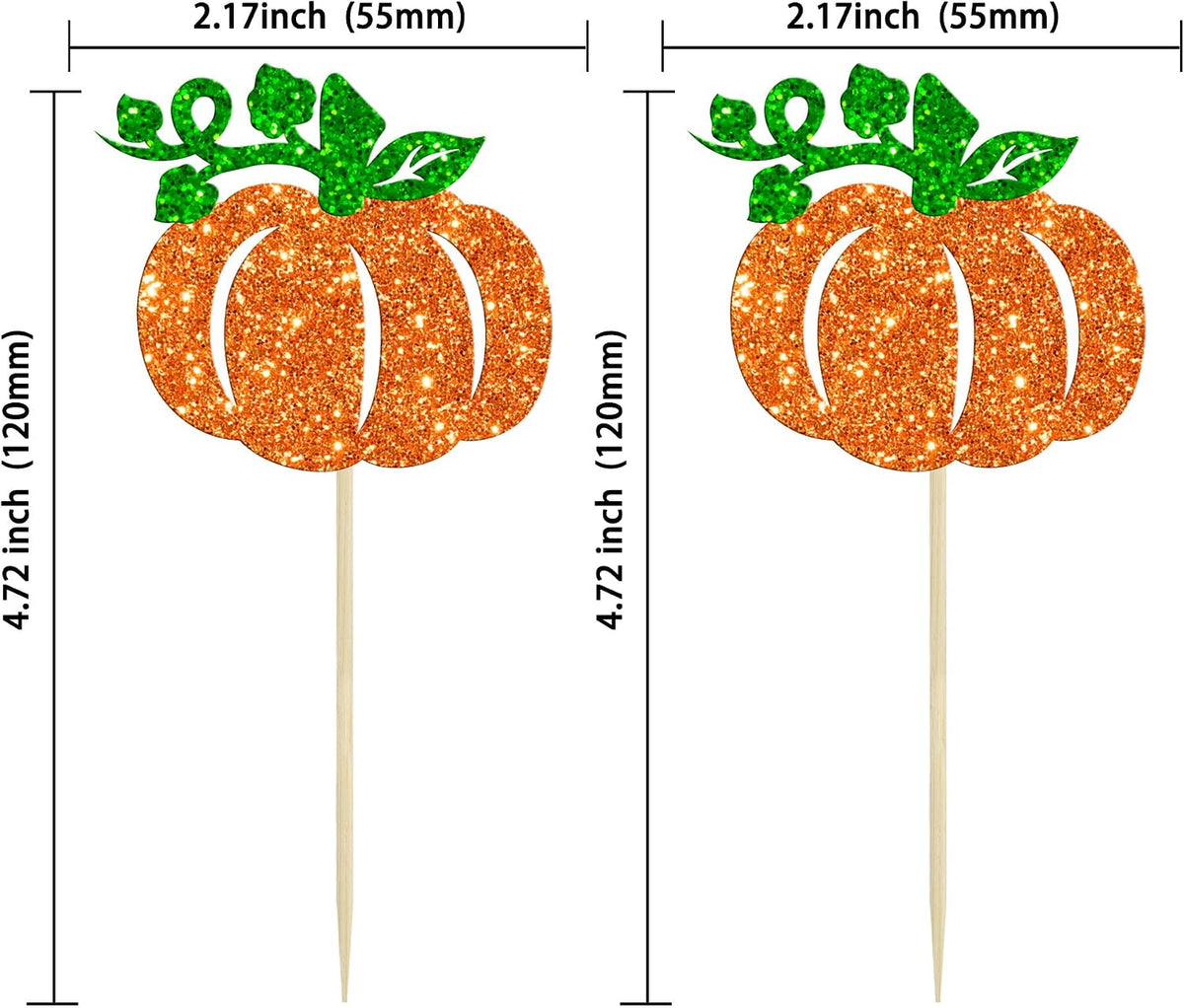 Gyufise 24Pcs Pumpkin Oh Baby Cupcake Toppers Pink Fall Pumpkin - Orange 6 - image 2