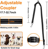 MingXpet double dog leash with swivel coupler and reflective stitching - view 2