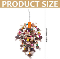 Deloky Large Parrot Bird Chewing Toys, Natural Nuts Corn Parrot Tearing Toy, Wooden Bird Cage Toy for African Grey, Macaws Cokatoos, Amazon Parrots and Other Large Birds