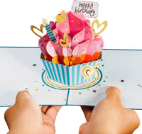 Happy Birthday Cupcake Pop Up Card, with Keepsake