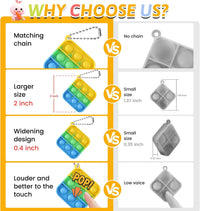 PICcircuit 30 pack mini pop fidget keychains in multicolor shapes for party favors - view 9