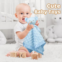 Pro Goleem Teddy Bear Lovey Baby Security Blanket for Boys and Girls Unisex Soft Lovie Baby Gifts for Newborn Toddler Snuggle Toy Stuffed Animal Blue 16 Inch