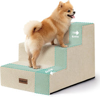 Dog Steps for High Bed, 5-Step Pet Stairs for Small Dogs and Cats – Essentials for Cats - Beige / 3