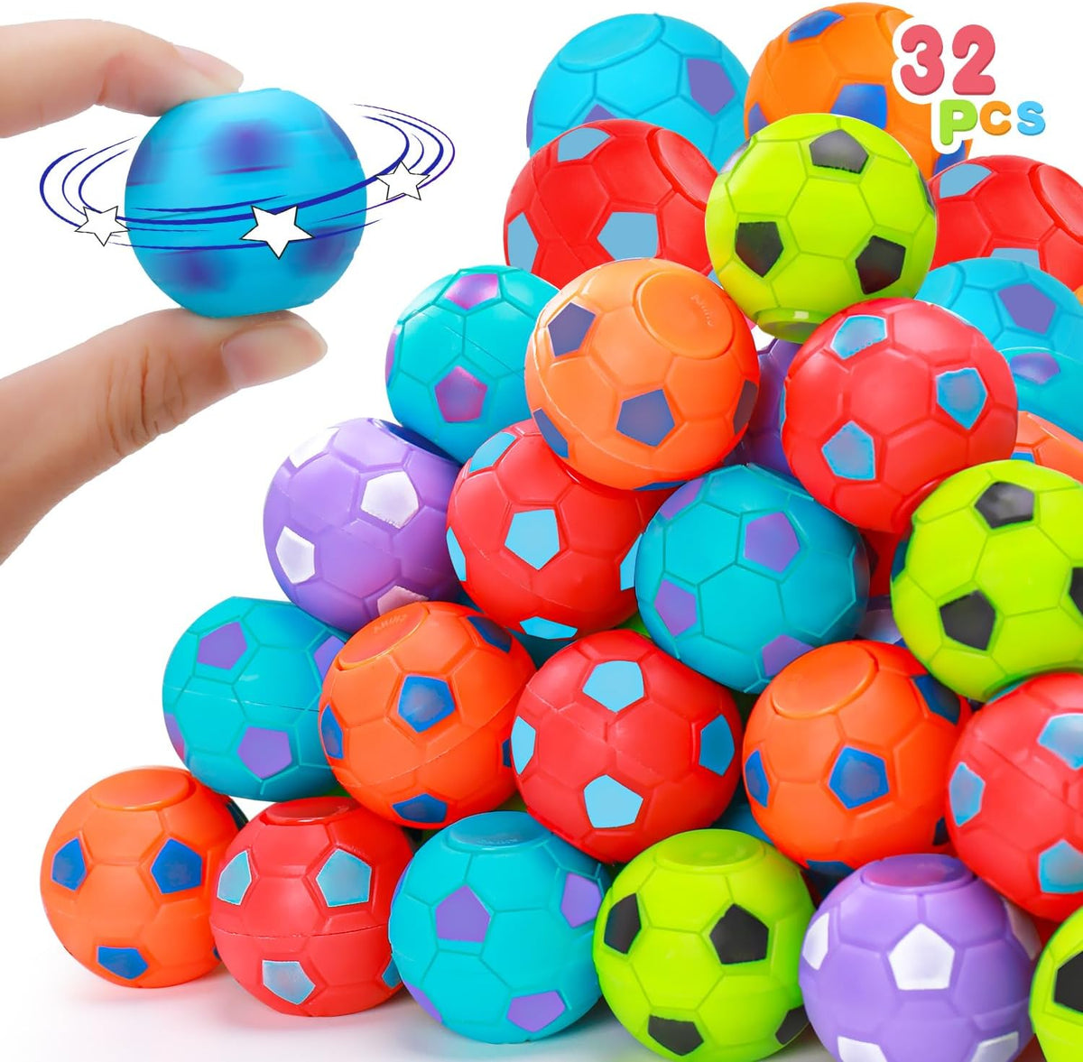 32PCS Fidget Spinner Soccer Balls Halloween Party Favors for Kids 4-8 - Soccer-32pcs