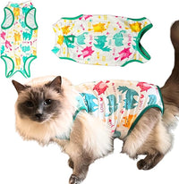 Cat Recovery Suit Surgical Onesie for Post Surgery/Neuter/Spay. Protection for Wounds and Skin infections for Male/Female Cats. Comfortable, Safe, (no Loose Cords) Cone Alternative (Medium)