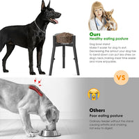 Dog Bowl Stand for Medium Large Dogs - 1 Pack - Black, Round / Height: 9.8-13.4", Width: 7-10.7" - image 2