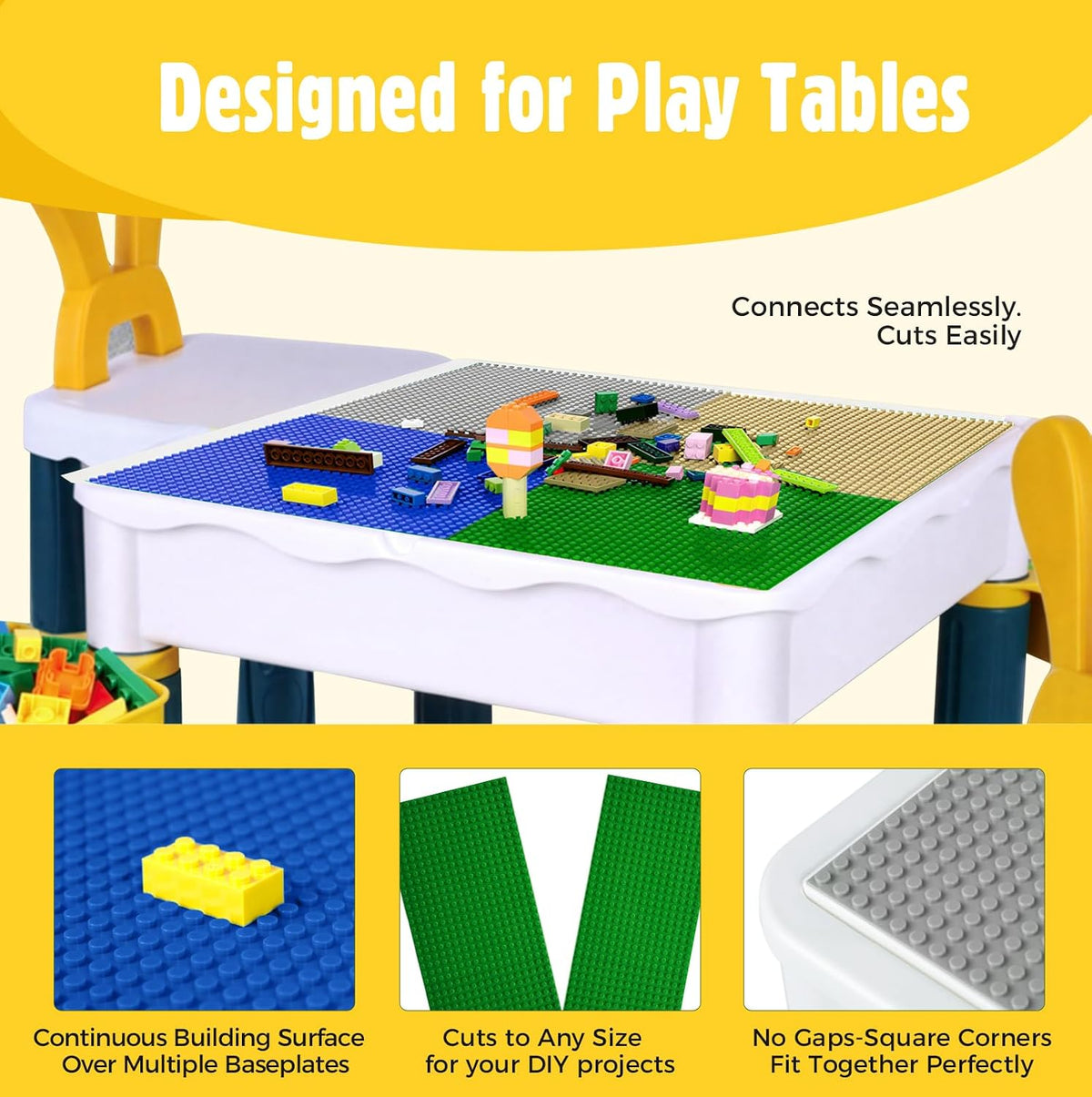 Lekebaby 6 Pack Classic Baseplates 10" x 10" - Green/Grey / 2 Pack - image 3