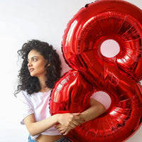 40 Inch Gold Number 1 Balloon - Red Balloon / 40 Inch Number 4 - image 3